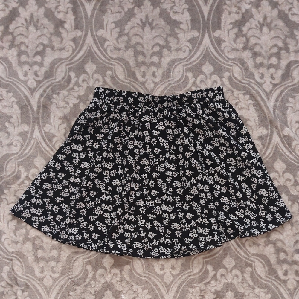 Floral Black Skirt